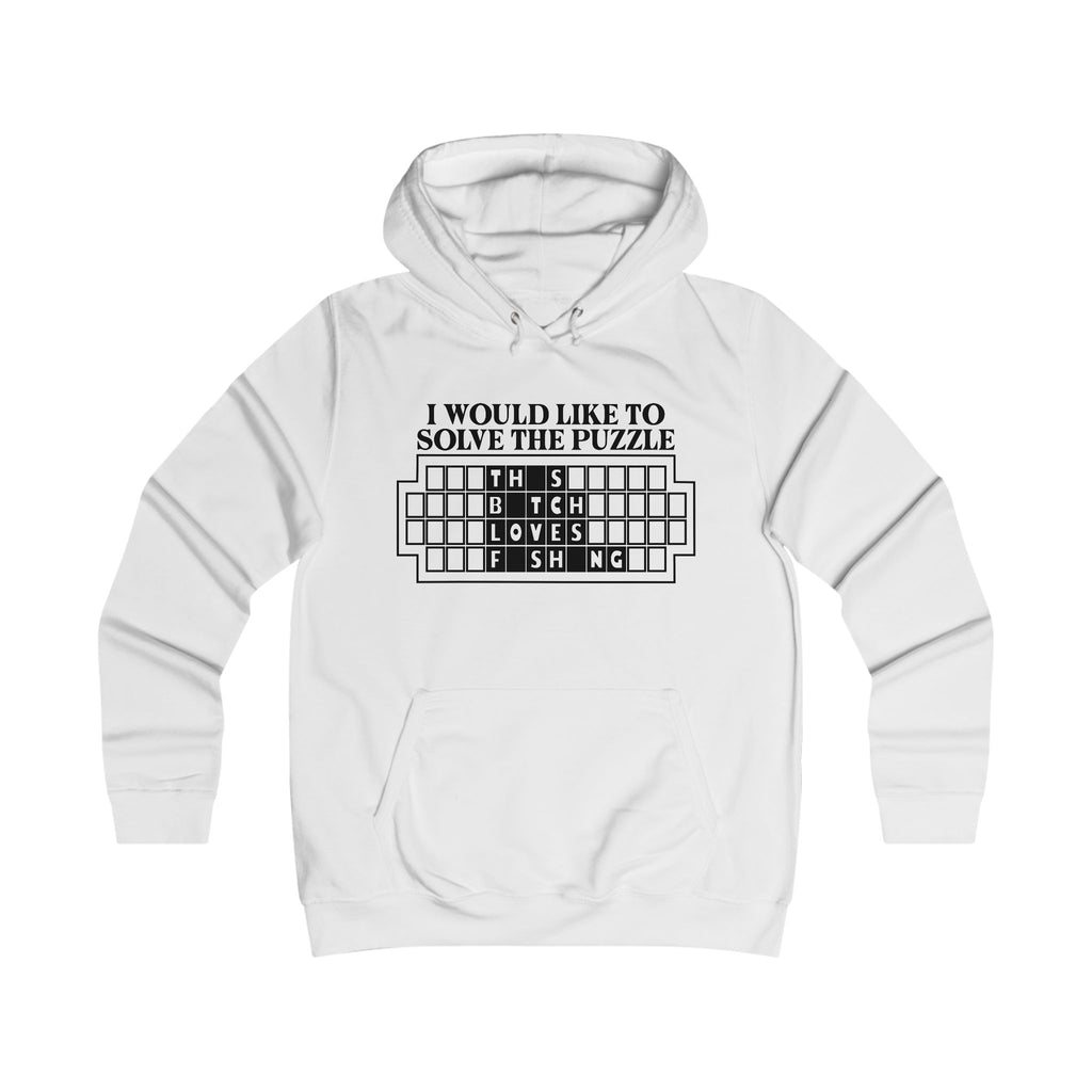 College Hoodie — "I Would Like to Solve the Puzzle" Crossword Design