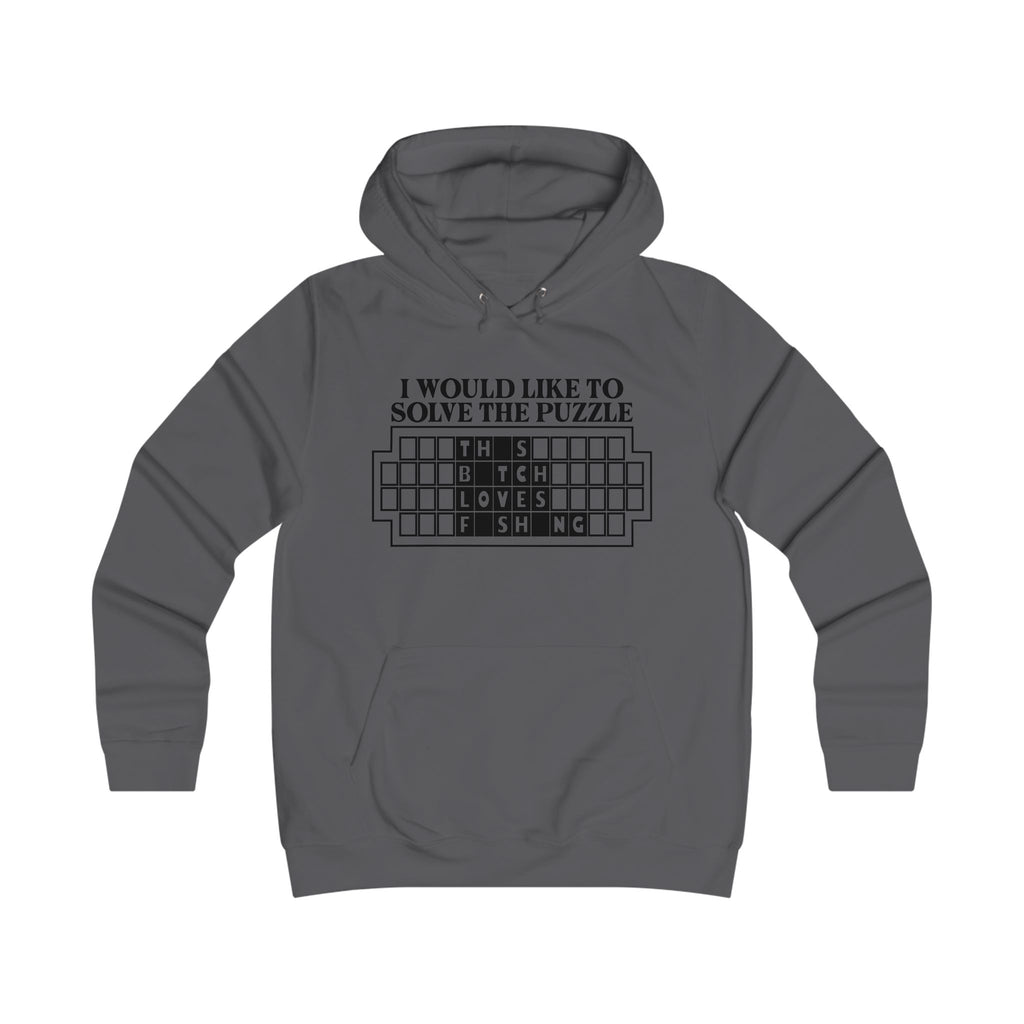 College Hoodie — "I Would Like to Solve the Puzzle" Crossword Design
