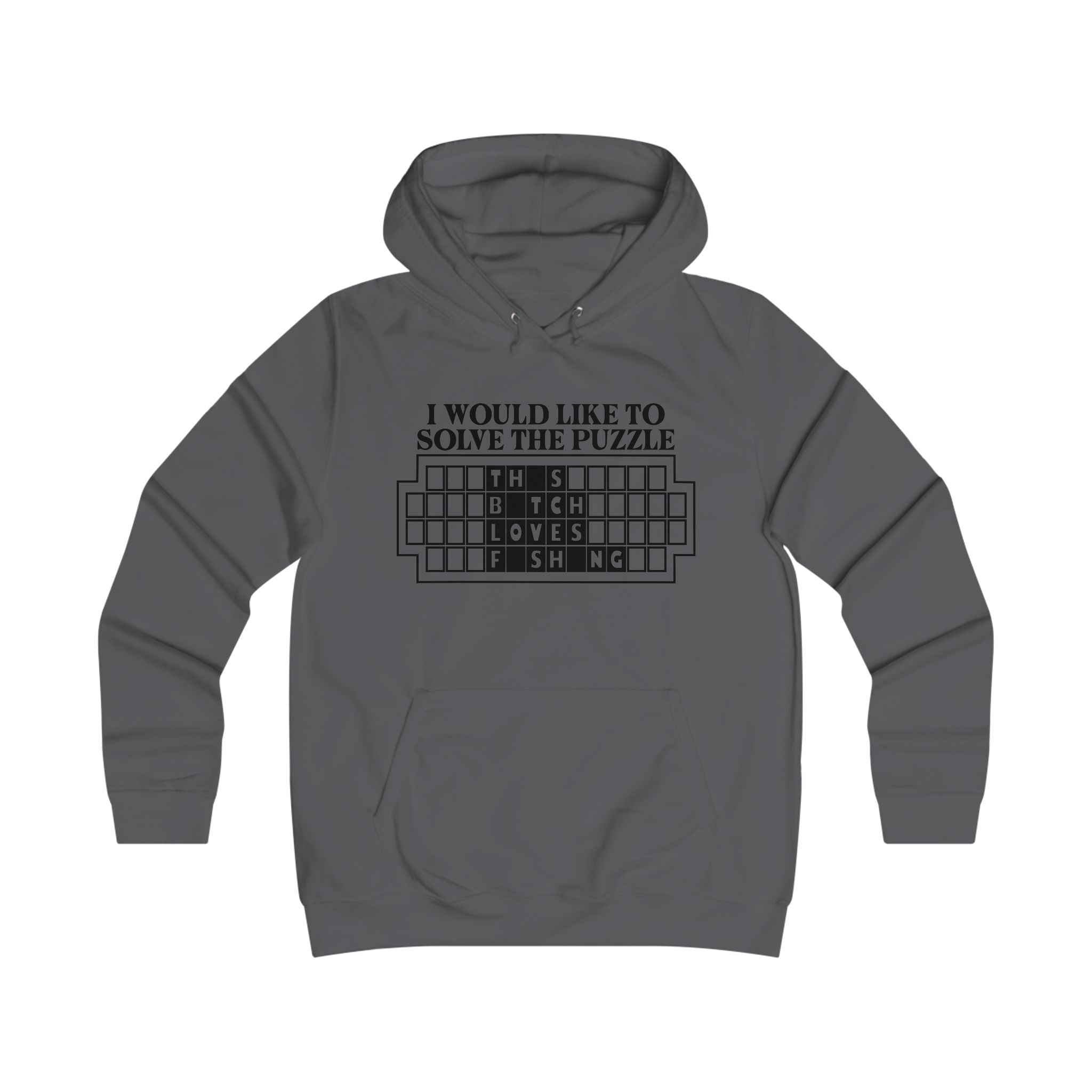 College Hoodie — "I Would Like to Solve the Puzzle" Crossword Design