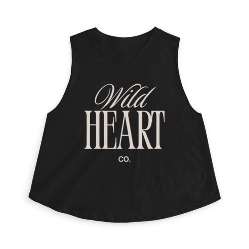 Wild Heart Co. Women's Crop Tank Top — Retro Script Graphic